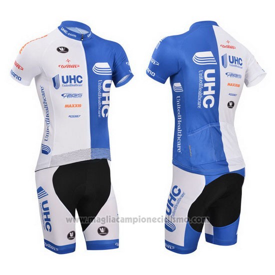 2014 Abbigliamento Ciclismo UHC Bianco e Celeste Manica Corta e Salopette
